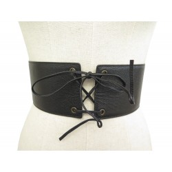 VINTAGE CEINTURE YVES SAINT LAURENT LARGE CORSET 208366 XS 70 EN CUIR BELT 500€