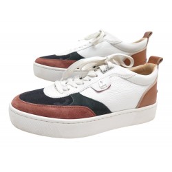 NEUF CHAUSSURES CHRISTIAN LOUBOUTIN HAPPYRUI 39.5 CUIR DAIM SNEAKERS SHOES 850€