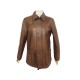 VESTE RALPH LAUREN CANADIENNE EN CUIR D'AGNEAU MARRON BLOUSON 48 M JACKET 1300€