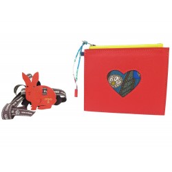 NEUF PORTE MONNAIE HERMES PETIT H COEUR + LAPIN CHARM BIJOU DE SAC BOITE 1140€