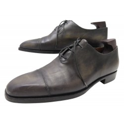 CHAUSSURES BERLUTI RICHELIEU ALESSANDRO EN CUIR GRIS 3559 8.5 42.5 SHOES 2205€