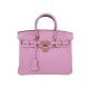 NEUF SAC A MAIN HERMES BIRKIN 25 EN CUIR SWIFT MAUVE SYLVESTRE H049362CD HANDBAG