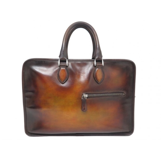 SACOCHE BERLUTI PORTE DOCUMENTS CARTABLE UN JOUR CUIR BRIEFCASE HAND BAG 3500€