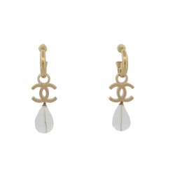 NEUF BOUCLES D'OREILLES CHANEL LOGO CC PERLES GOUTTES PENDANTES EARRING NEW 790€