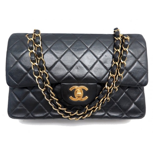 VINTAGE SAC A MAIN CHANEL CLASSIQUE PETIT TIMELESS CUIR NOIR PURSE HANDBAG 9900€