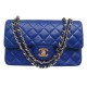 VINTAGE SAC A MAIN CHANEL CLASSIQUE PETIT TIMELESS CUIR BLEU BLUE HAND BAG 9900€