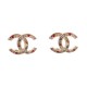 NEUF BOUCLES D'OREILLES CHANEL LOGO CC STRASS MULTICOLORES METAL EARRINGS 650€