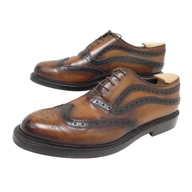 CHAUSSURES BERLUTI JAMES ELLIPSE 8 42 BOUT FLEURI CUIR + EMBAUCHOIRS SHOES 1650€