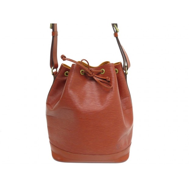 VINTAGE SAC A MAIN LOUIS VUITTON NOE GM EN CUIR EPI COGNAC + POCHETTE BAG 2200€