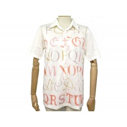 NEUF TSHIRT HERMES ALPHABET M 40 POLO COTON BLANC COTTON NEW WHITE SHIRT 850€