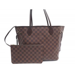 NEUF SAC A MAIN LOUIS VUITTON NEVERFULL MM EN TOILE EBENE PURSE HAND BAG 1500€