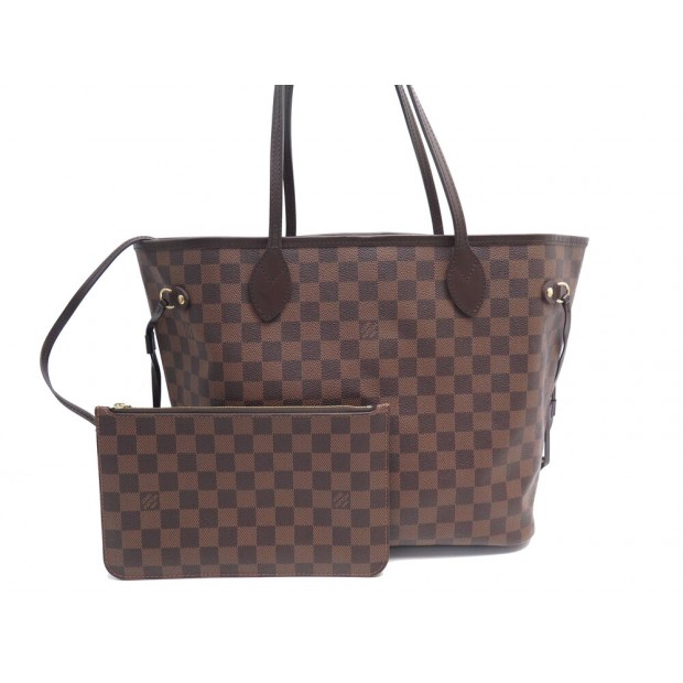 NEUF SAC A MAIN LOUIS VUITTON NEVERFULL MM EN TOILE EBENE PURSE HAND BAG 1500€