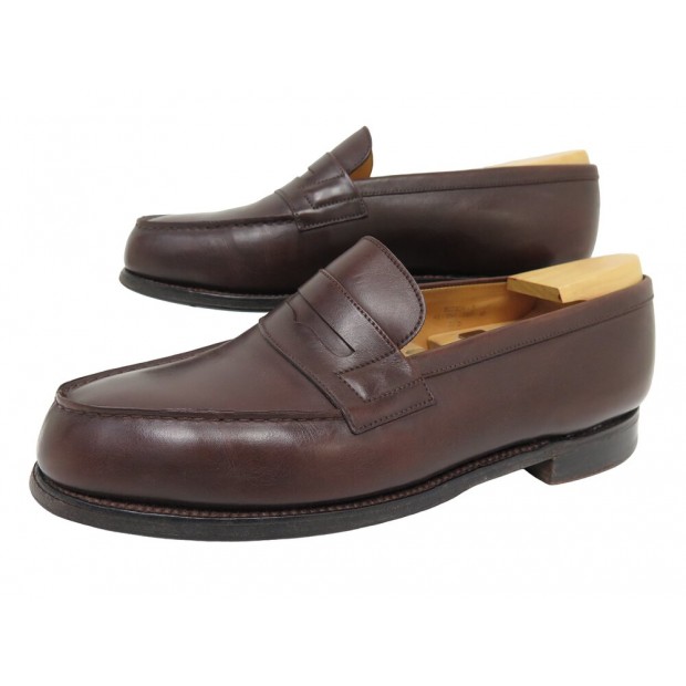 CHAUSSURES JM WESTON MOCASSINS 180 7.5D 41.5 CUIR MARRON EMBAUCHOIRS SHOES 880€