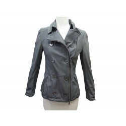 VESTE BURBERRY BRIT PERFECTO CUIR D'AGNEAU ANTHRACITE 34 XS BLOUSON JACKET 3700€