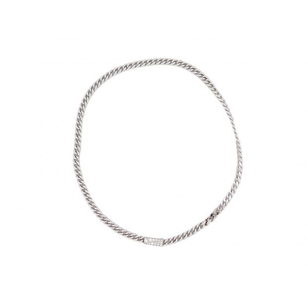 NEUF COLLIER CHRISTIAN DIOR GOURMETTE J40U95019 OR BLANC 42GR DIAMANT NECKLACE