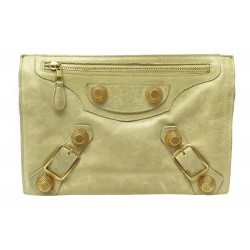 POCHETTE BALENCIAGA GIANT 21 177410 EN CUIR BEIGE LEATHER HAND BAG POUCH 990€