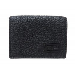 NEUF PORTEFEUILLE FENDI BAGUETTE PM 7M0280 CUIR NOIR PORTE MONNAIE WALLET 520€