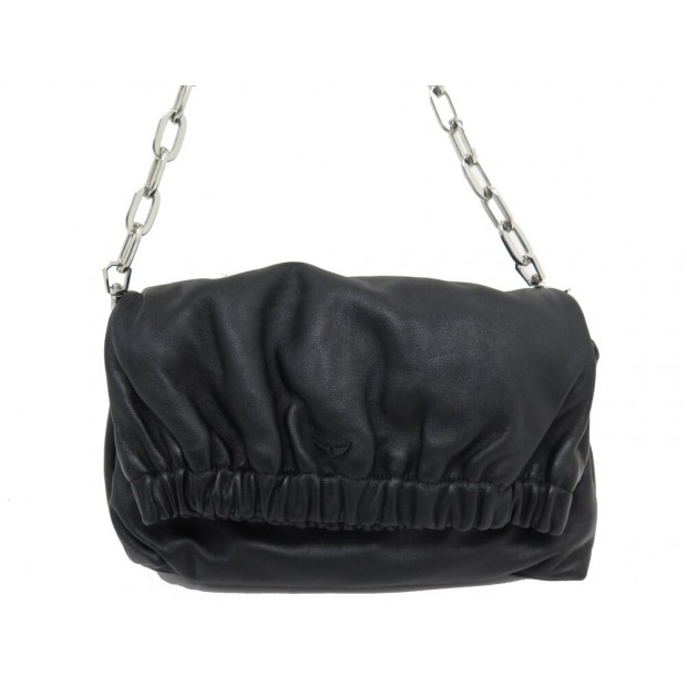 NEUF SAC A MAIN ZADIG & VOLTAIRE ROCKYSSIME CUIR NOIR LEATHER HANDBAG PURSE 495€