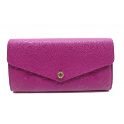 NEUF PORTEFEUILLE LOUIS VUITTON SARAH CUIR MONOGRAM EMPREINTE MAGENTA SAC 625€