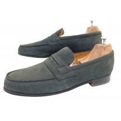 CHAUSSURES JM WESTON MOCASSINS 182 CUIR SUEDE NUBUCK 8C 42 FIN LOAFER SHOES 770€