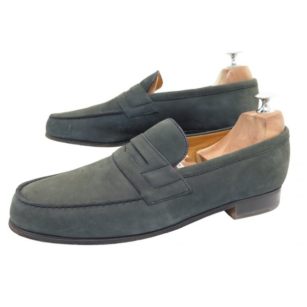 CHAUSSURES JM WESTON MOCASSINS 182 CUIR SUEDE NUBUCK 8C 42 FIN LOAFER SHOES 770€