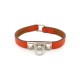 NEUF BRACELET HERMES RIVALE MINI CUIR EPSOM ORANGE H081181CC 17 XS BANGLE 465€