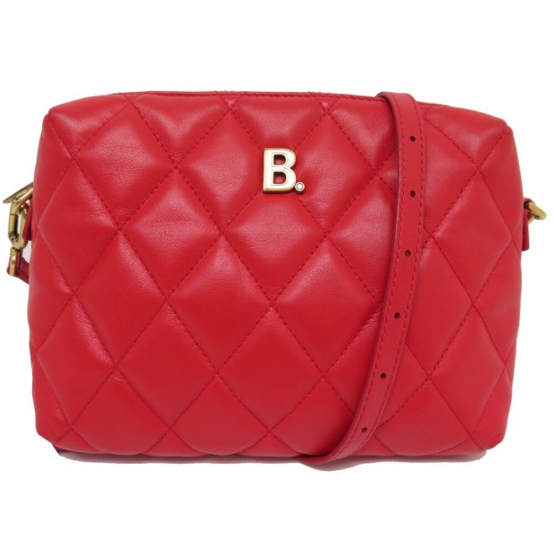 SAC A MAIN BALENCIAGA 600325 CAMERA CUIR MATELASSE ROUGE BANDOULIERE PURSE 1800€