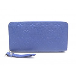 NEUF PORTEFEUILLE LOUIS VUITTON ZIPPY CUIR MONOGRAM EMPREINTE BLEU WALLET 715€