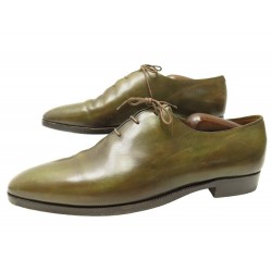 CHAUSSURES BERLUTI OLGA ONE CUT RICHELIEU 9 43 EN CUIR PATINE KAKI SHOES 2080€