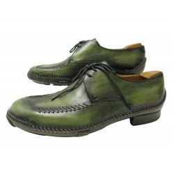 CHAUSSURES BERLUTI CICATRICES DERBY 1073 CUIR VERT 9 43 EMBAUCHOIR SHOES 2350€