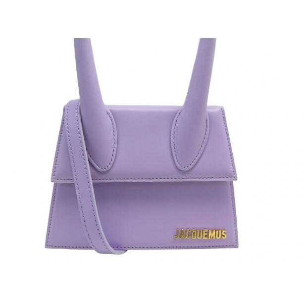 NEUF SAC A MAIN JACQUEMUS LE CHIQUITO MOYEN EN CUIR VIOLET PURSE HAND BAG 720€