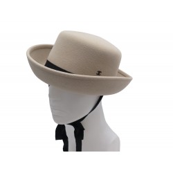 NEUF CHAPEAU CHANEL A NOUER AA6824B03023 FOURRURE DE LAPIN 56 S BEIGE HAT 2000€