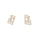 NEUF BOUCLES D'OREILLES CHANEL LOGO CC CARRE 2023 EN METAL DORE NEW EARRING 700€