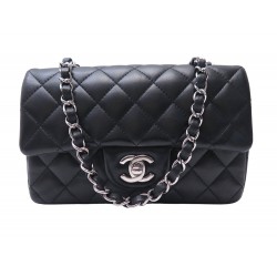 RARE SAC A MAIN CHANEL MINI RABAT A69900 CLASSIQUE TIMELESS NOIR BANDOULIERE BAG