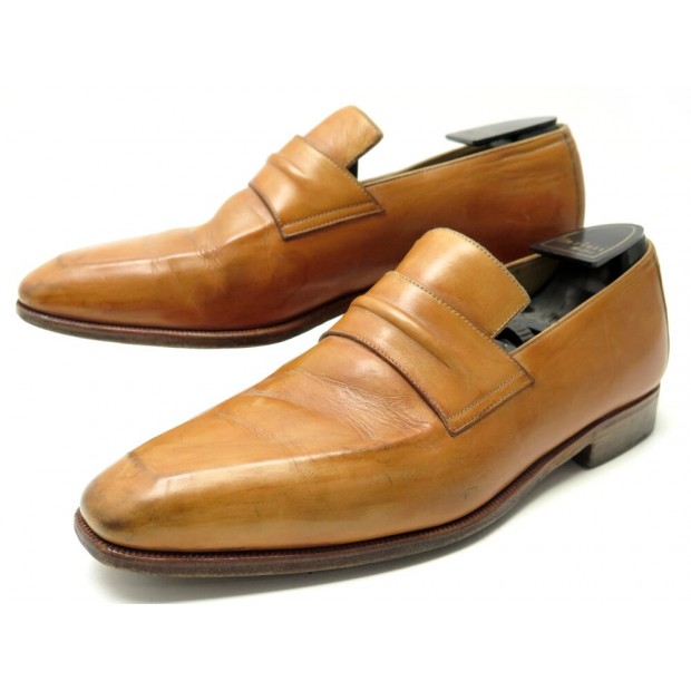 CHAUSSURES BERLUTI MOCASSINS ANDY OLGA 013V 9 43 CUIR GOLD LOAFERS SHOES 2080€