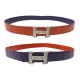 BOUCLE DE CEINTURE HERMES H TOUAREG ARGENT + LIEN EN CUIR DE CROCODILE T90 BELT