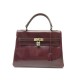 VINTAGE SAC A MAIN TYPE KELLY 29 CM EN CUIR BOX BORDEAUX LEATHER HAND BAG PURSE