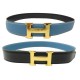 CEINTURE HERMES BOUCLE H DORE LIEN CUIR REVERSIBLE 32MM T72 TOGO & BOX BELT 755€