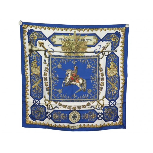 NEUF FOULARD HERMES LUDOVICUS MAGNUS 10E ANNIVERSAIRE CARRE 90 SOIE SCARF 495€