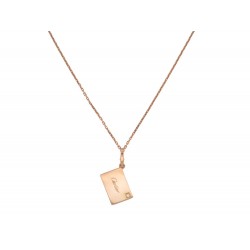 COLLIER PENDENTIF CARTIER ENVELOPPE A SECRET OR ROSE 18K 12.8 GR DIAMANT CHAINE