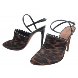 NEUF CHAUSSURES ALAIA SLINGBACK LEOPARD 40 EN CUIR DE POULAIN BOITE SHOES 1100€