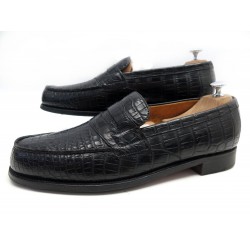 CHAUSSURES JM WESTON MOCASSINS 180 10C 43.5 44 FIN EN CUIR DE CROCODILE 4690€