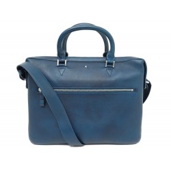 NEUF SACOCHE MONTBLANC MEISTERSTUCK SFUMATO SLIM 118328 CUIR BLEU PETROL 1585€