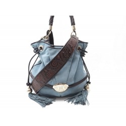 SAC A MAIN LANCEL BRIGITTE BARDOT BB CABAS DAIM BLEU SUEDE HAND BAG 890€