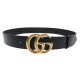 NEUF CEINTURE GUCCI BOUCLE LOGO GG MARMONT 406831 CUIR NOIR 95 LEATHER BELT 450€