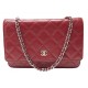 SAC A MAIN CHANEL WALLET ON CHAIN CUIR ROUGE BANDOULIERE WOC HAND BAG 4100€