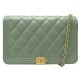 SAC A MAIN CHANEL WALLET ON CHAIN BOY BANDOULIERE EN CUIR VERT WOC BAG 3100€