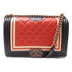 NEUF SAC A MAIN CHANEL GRAND BOY CUIR MATELASSE BANDOULIERE PURSE HANDBAG 6700€