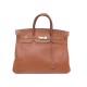 VINTAGE SAC A MAIN HERMES HAUT A COURROIE BIRKIN 40 CUIR COURCHEVEL GOLD HANDBAG