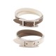 NEUF BRACELET HERMES BEHAPI DOUBLE T2 TOUR 16 18 CM CUIR SWIFT BANGLE STRAP 355€